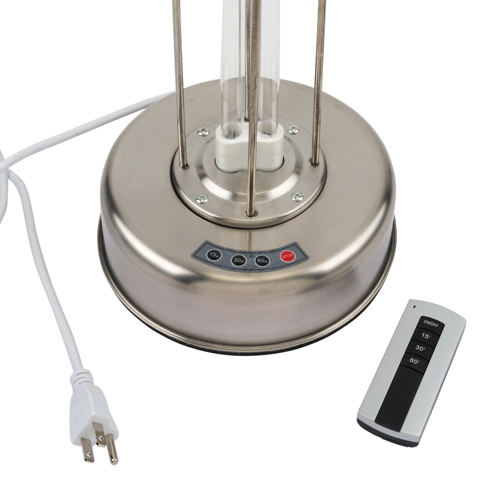 AeraLight base controls, power cord and remote-control close-up