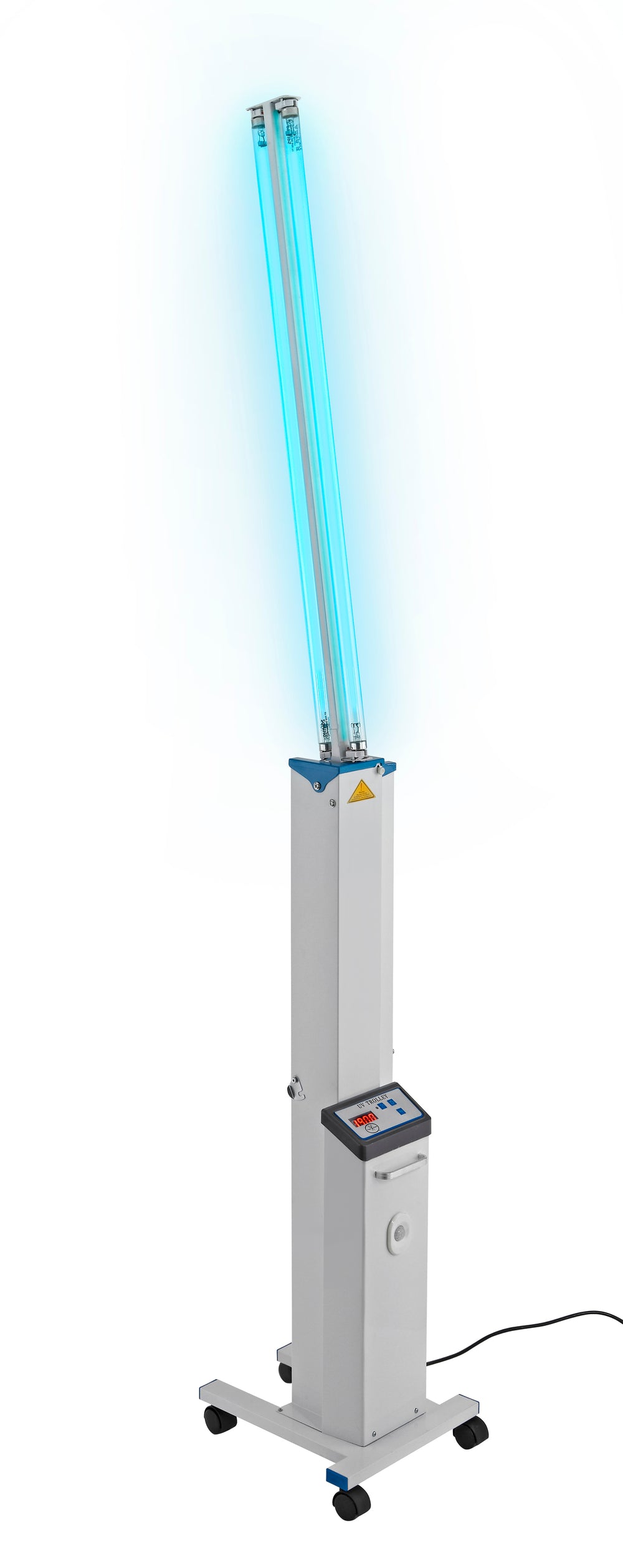 Tool Klean UVC Rolling Cart with two vertically positioned UV-C lamps