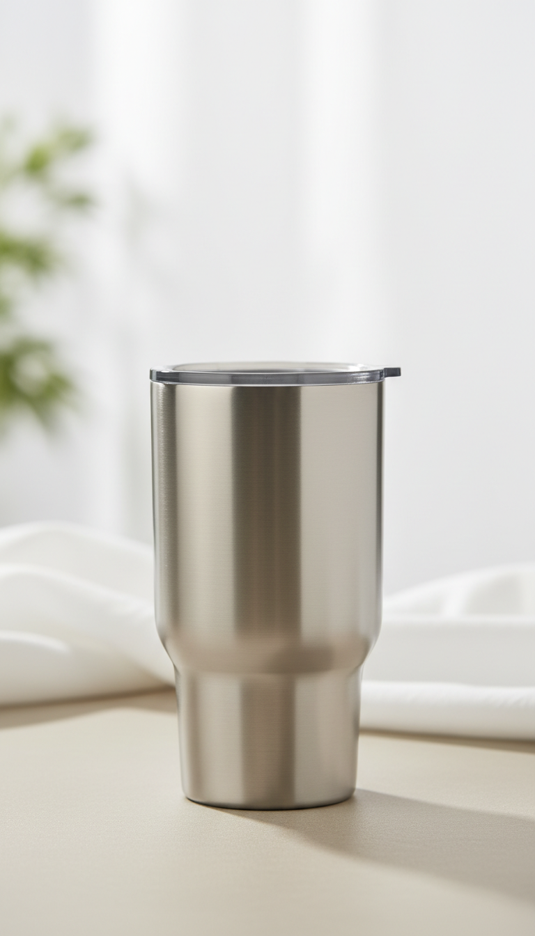 Stainless steel mug with leakproof lid